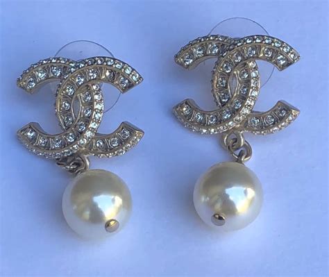 fake chanel pearl drop earrings|authentic chanel pearl earrings.